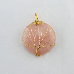 pendentif quartz rose Arbre