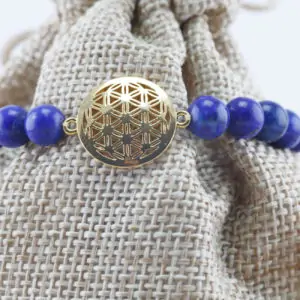 Bracelet By Aude Lapis lazuli Fleur de vie